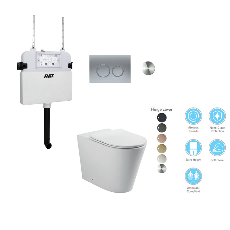 BELLA In-Wall Toilet Suite with Chrome Button