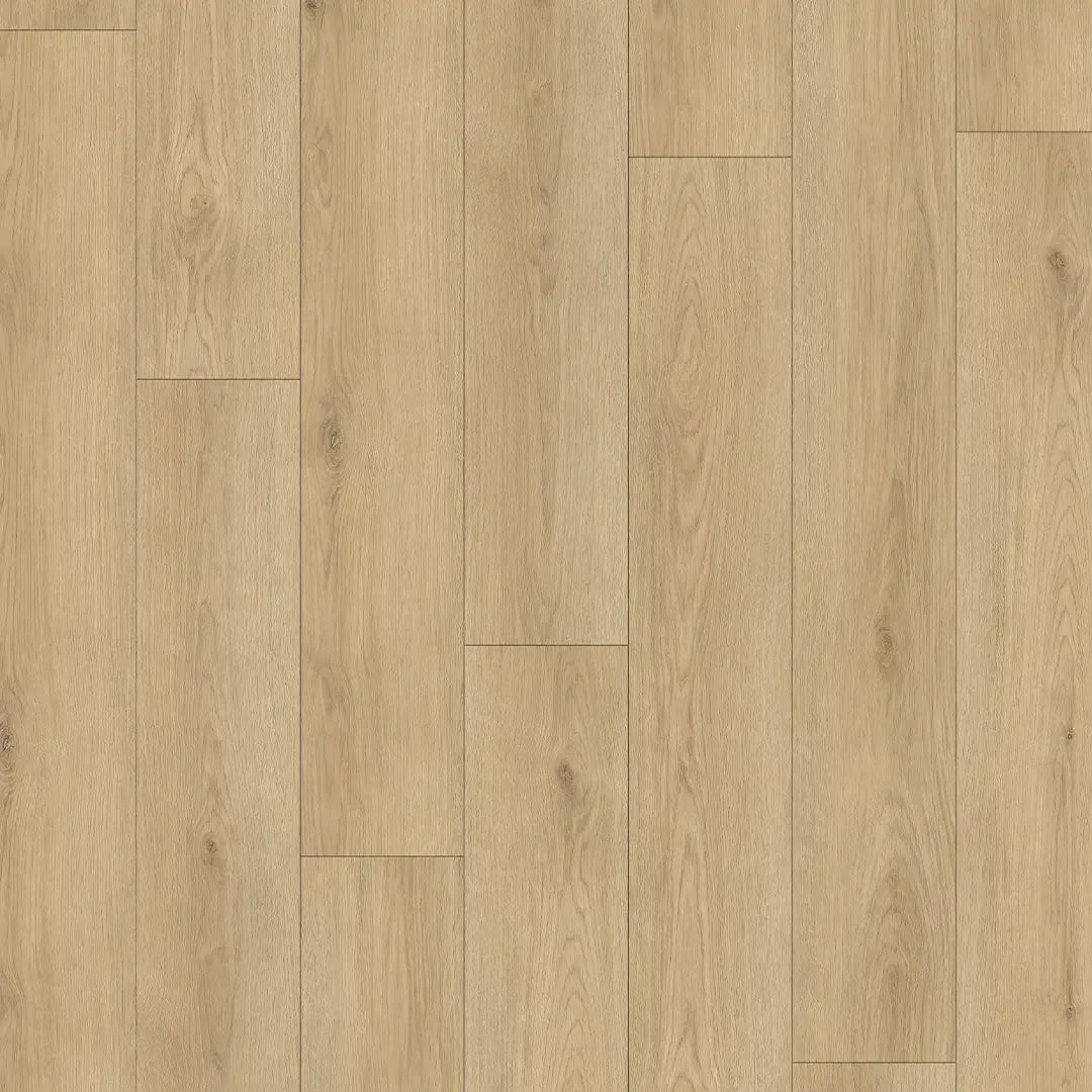 Brown wooden floor with waterproof hybrid flooring