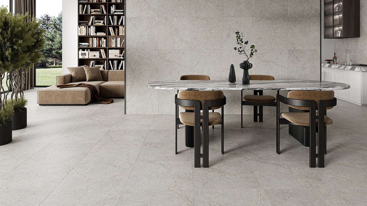 Limestone Light Grey Silk tile