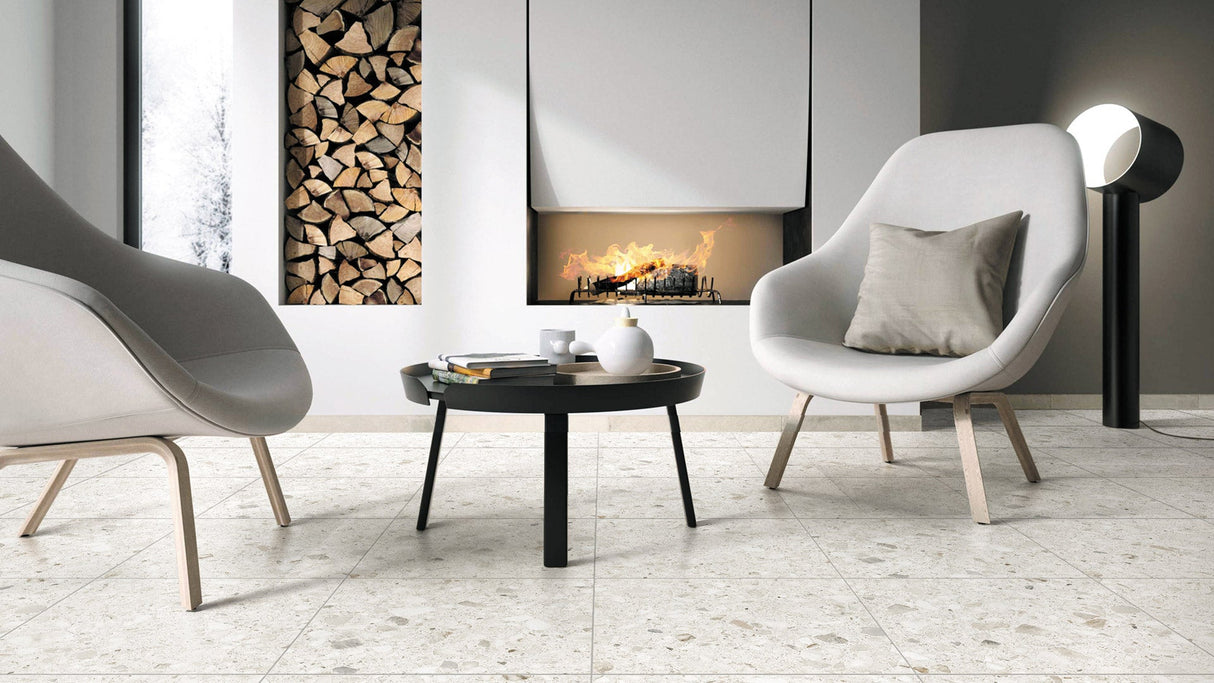 Terrazzo Stone Marshmallow in room setting