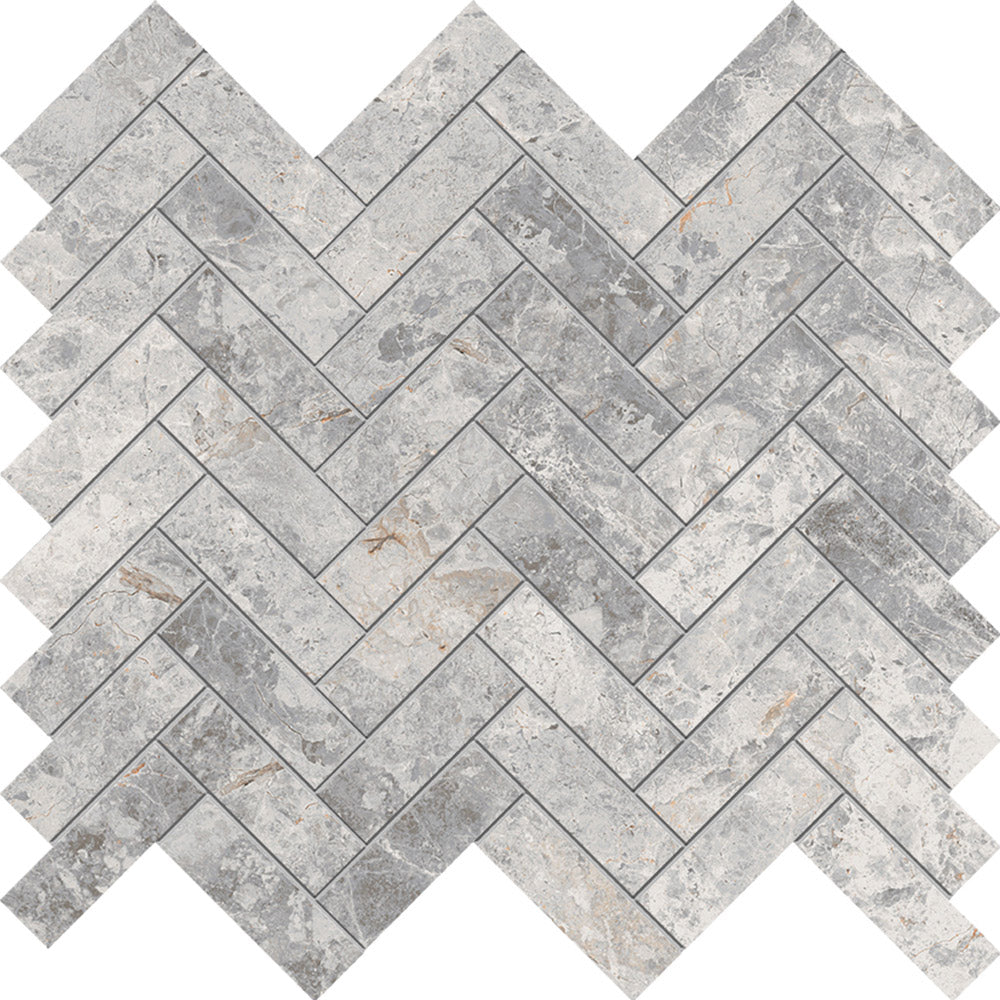 Tundra Grey Herringbone Mosaic tile