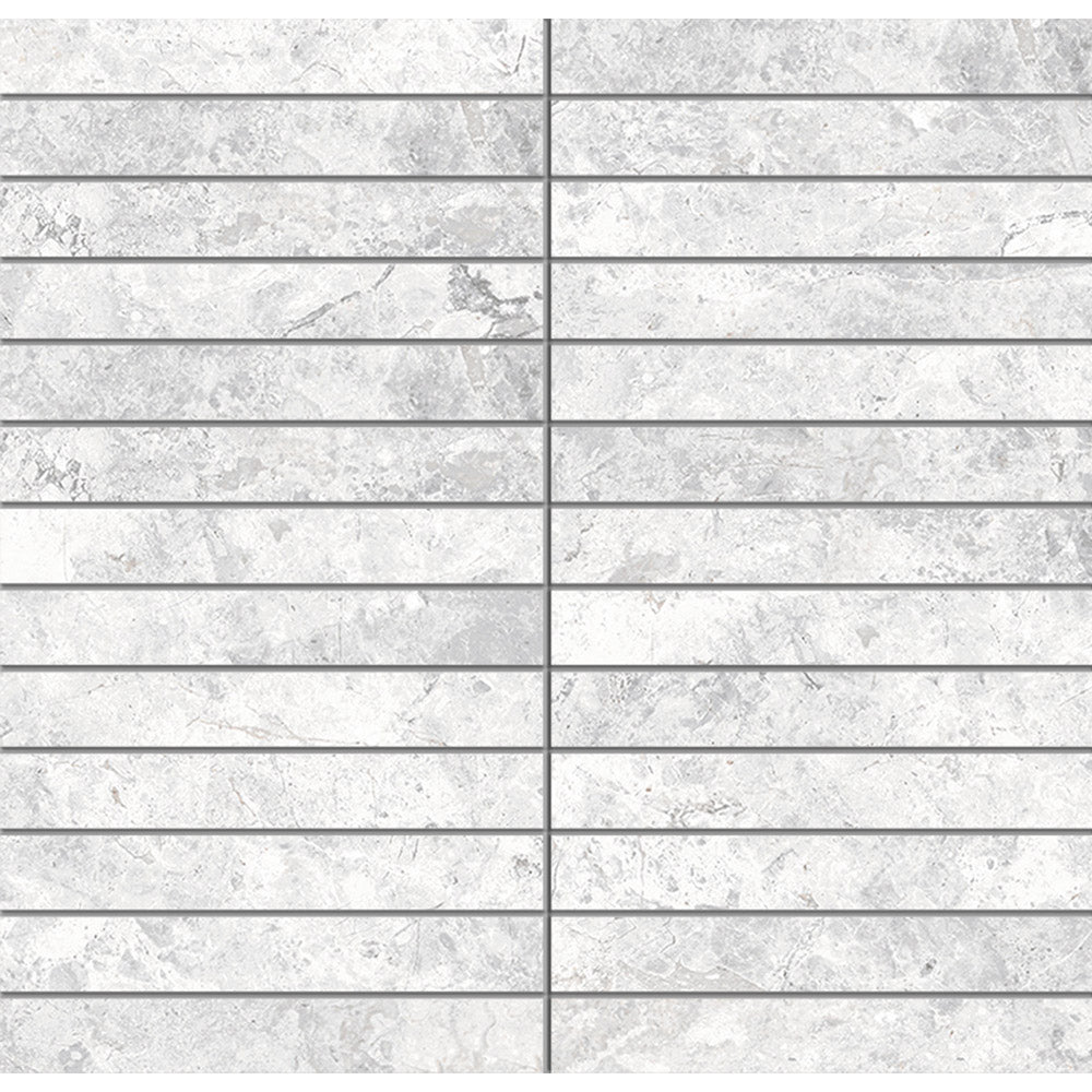 Tundra White Finger Mosaic tile