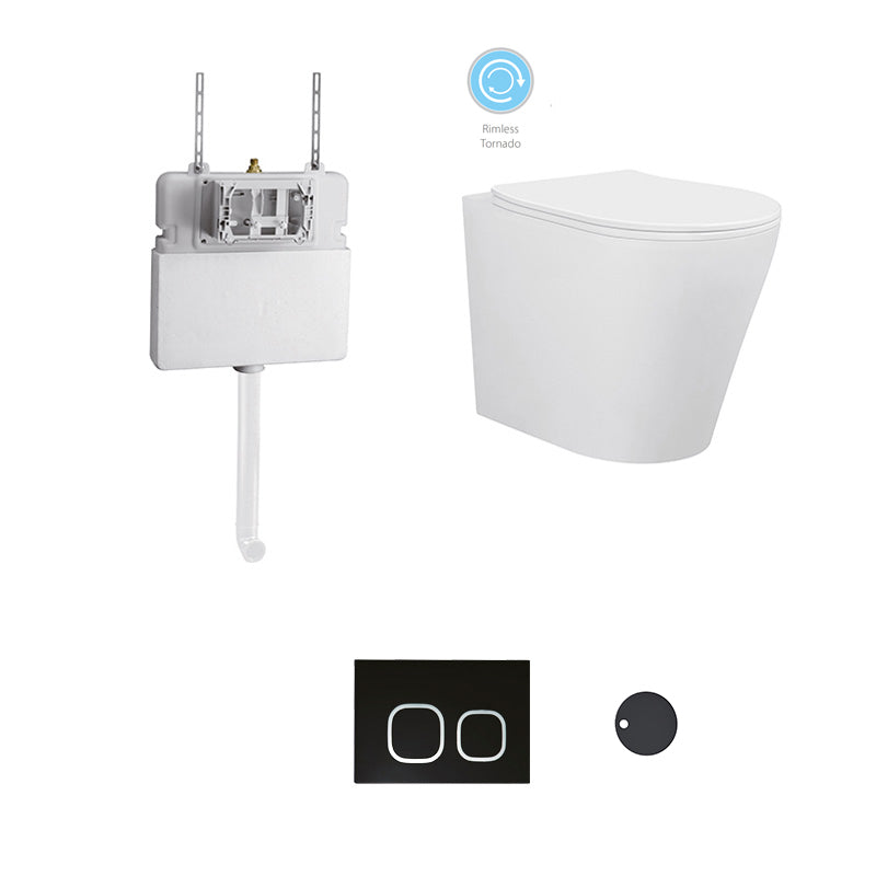 BRAVO-II In-Wall Toilet Suite with Black Button