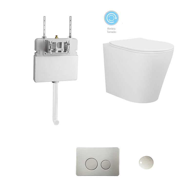 BRAVO-II In-Wall Toilet Suite with Brushed Nickel Button