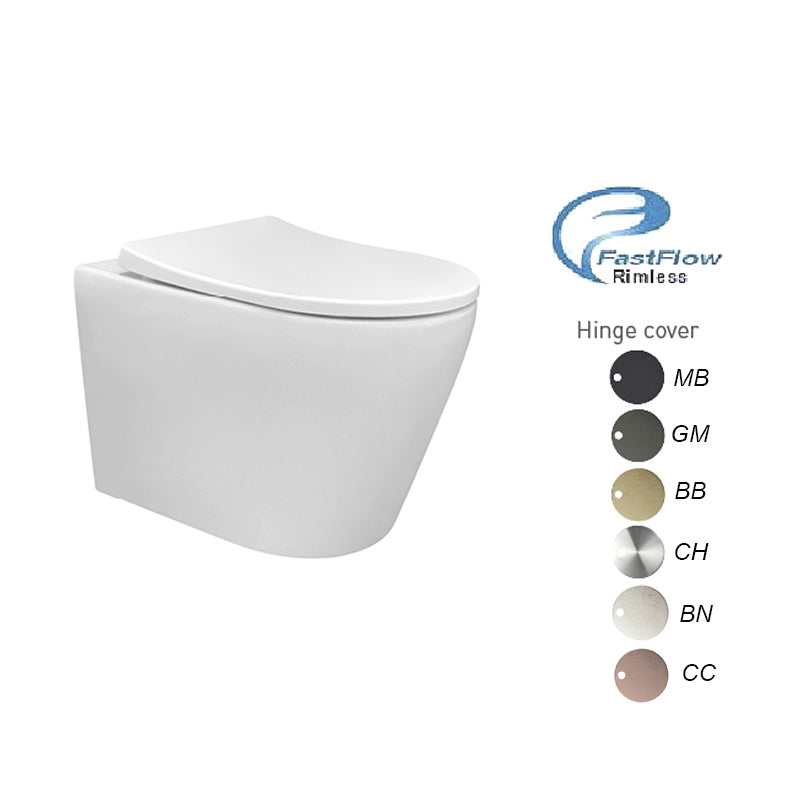 CHLOE In-Wall, Wall Hung Toilet Suite with Gun Metal Button