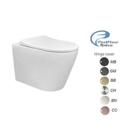 CHLOE In-Wall, Wall Hung Toilet Suite with Brushed Nickel Button
