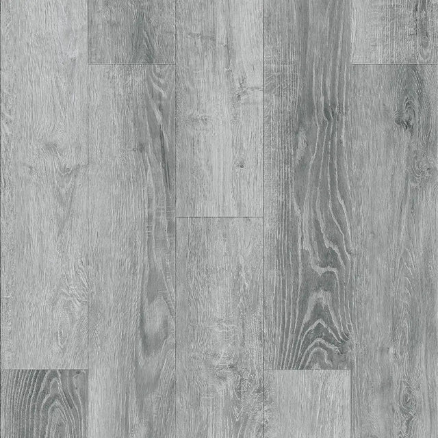 Grey wood hybrid flooring