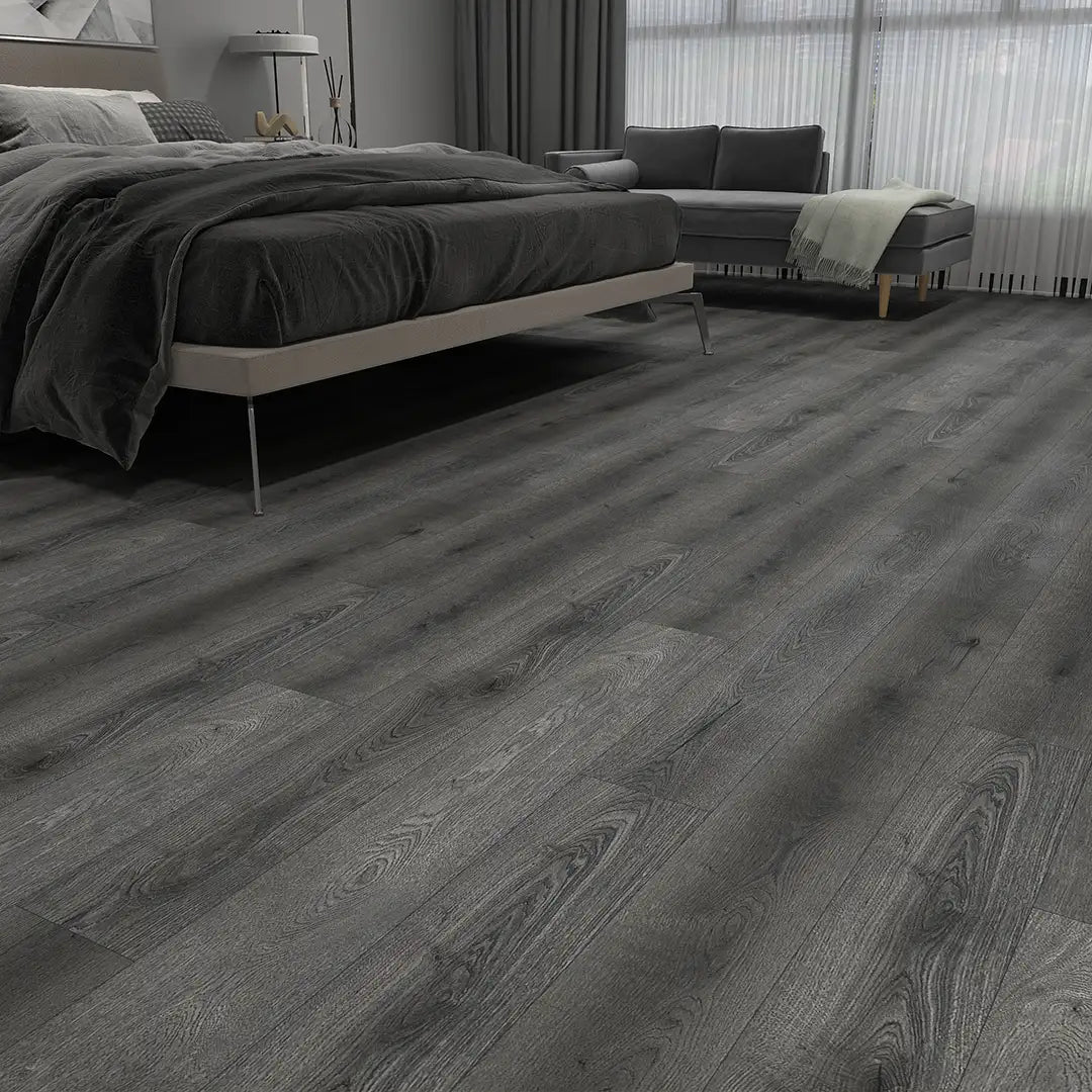 Campfire-Ash-hybrid SPC flooring, waterproof and durable