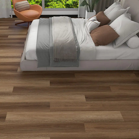 Estate Brown SPC hybrid flooring - durable, waterproof