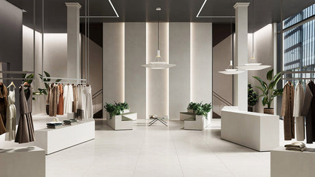 Limestone White in room setting