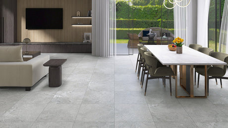 Perlato Light Grey in room setting