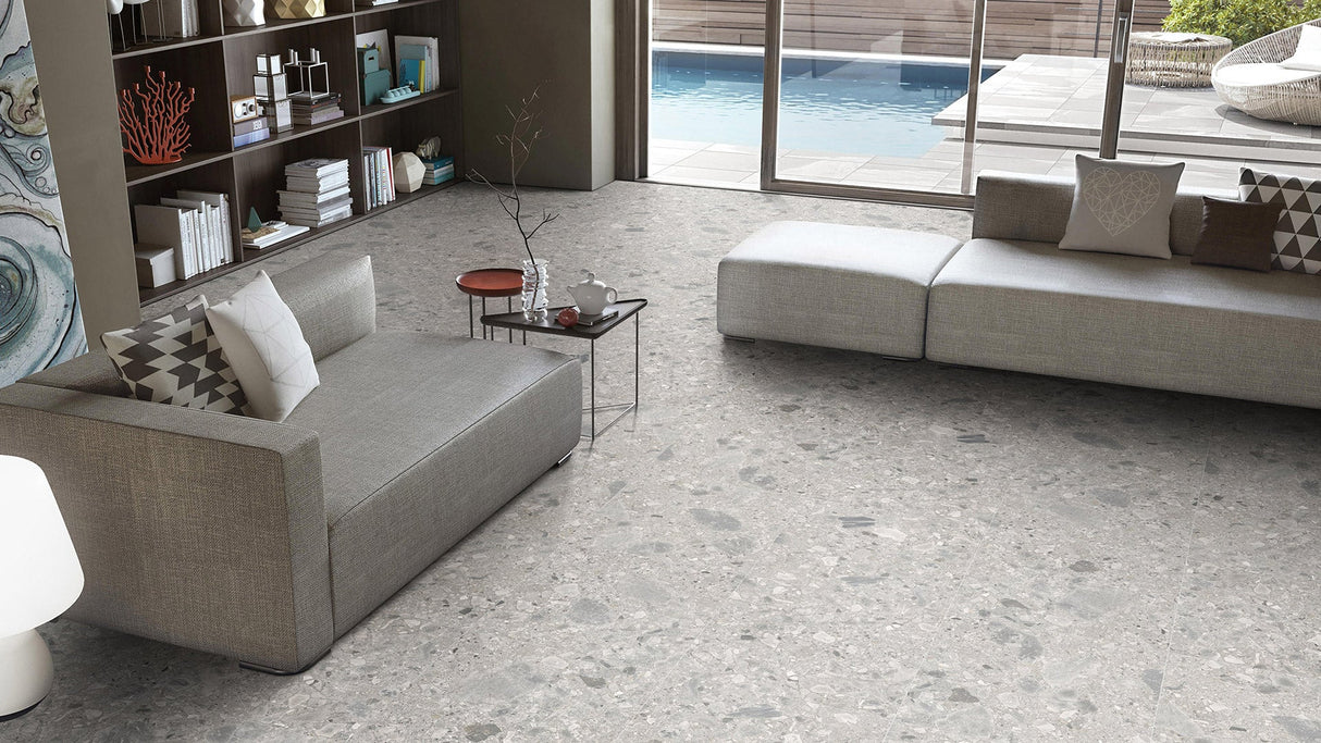 Terrazzo Ceppo Grey in room setting