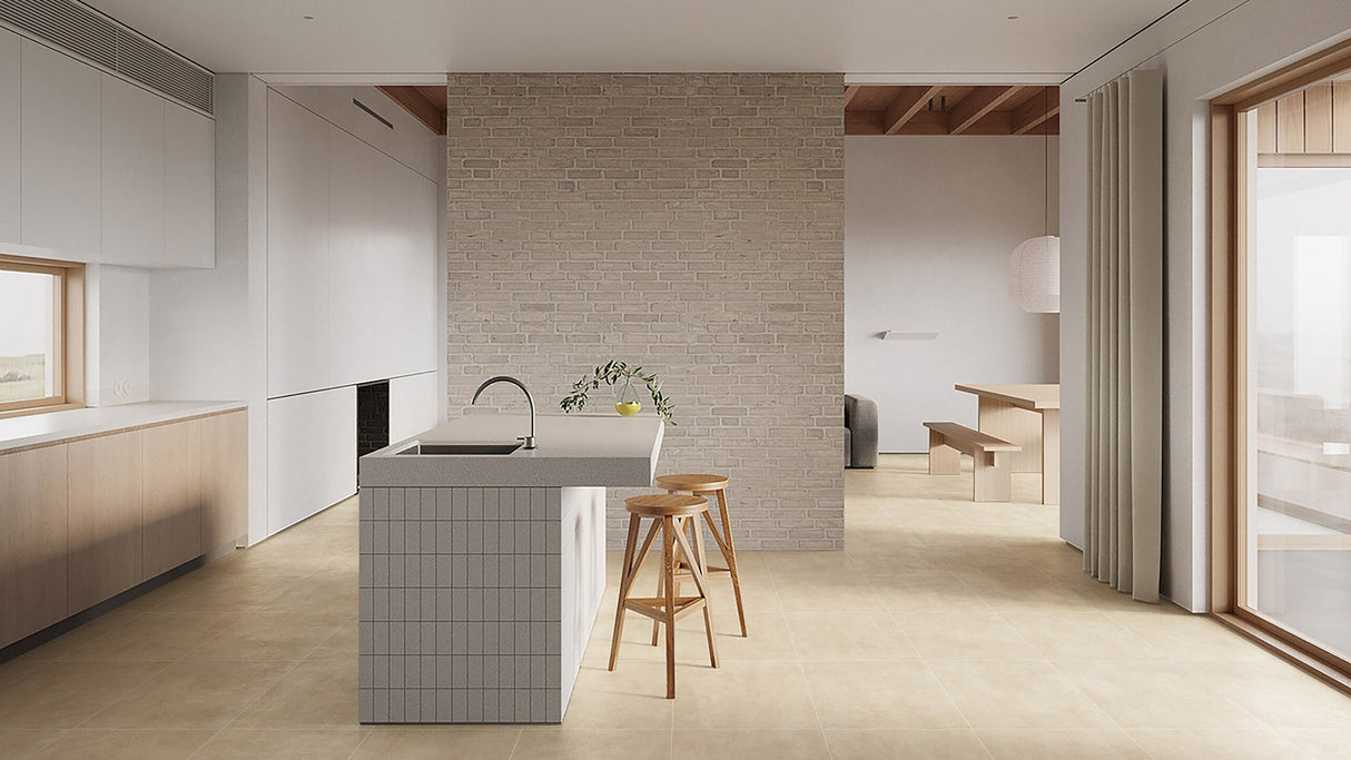 Terracotta Sand tile in room setting