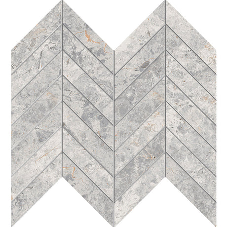 Tundra Grey Chevron Mosaic tile