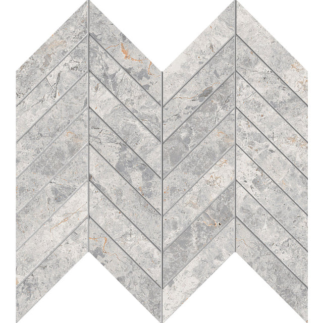 Tundra Grey Chevron Mosaic tile