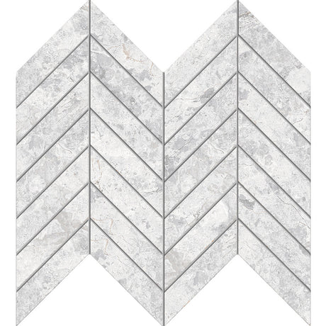 Tundra White Chevron Mosaic tile