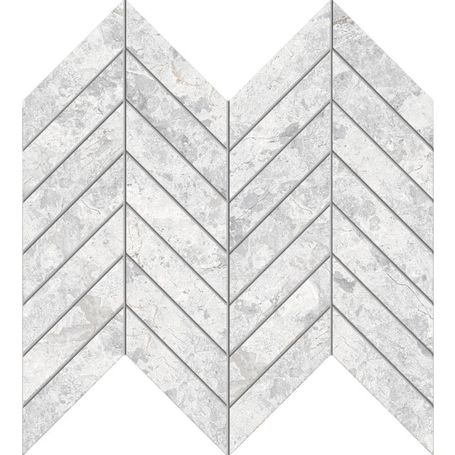 Tundra White Chevron Mosaic tile
