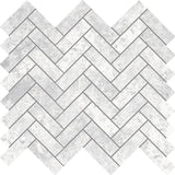 Tundra White Herringbone Mosaic tile