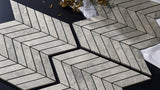 Tundra Grey Chevron Mosaic in room setting