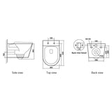 CHLOE In-Wall, Wall Hung Toilet Suite with Gun Metal Button