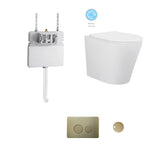 BRAVO-II In-Wall Toilet Suite with Brushed Brass Button