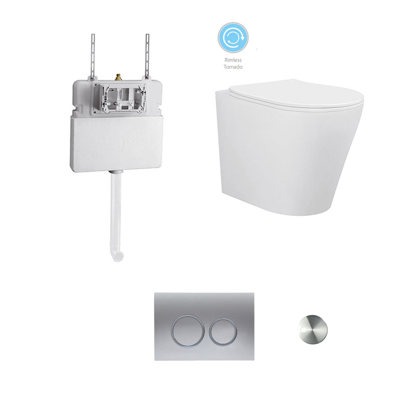 BRAVO-II In-Wall Toilet Suite with Chrome Button