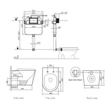 BELLA In-Wall Toilet Suite with Gun Metal Button