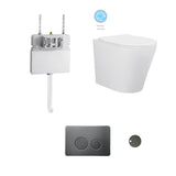 BRAVO-II In-Wall Toilet Suite with Gun Metal Button